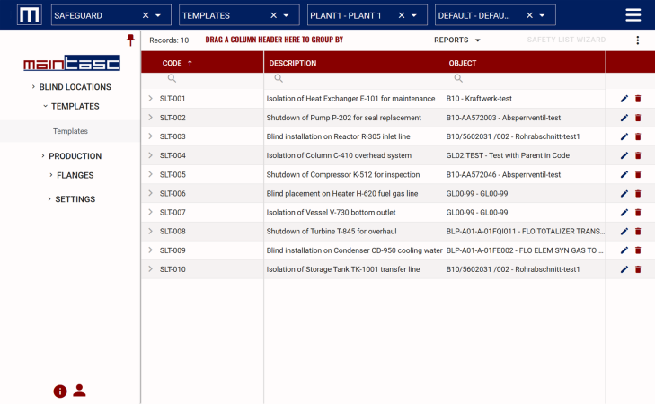 Create Safety List templates