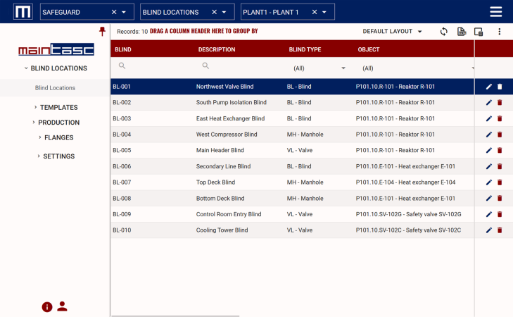 Manage Unique Blind Locations